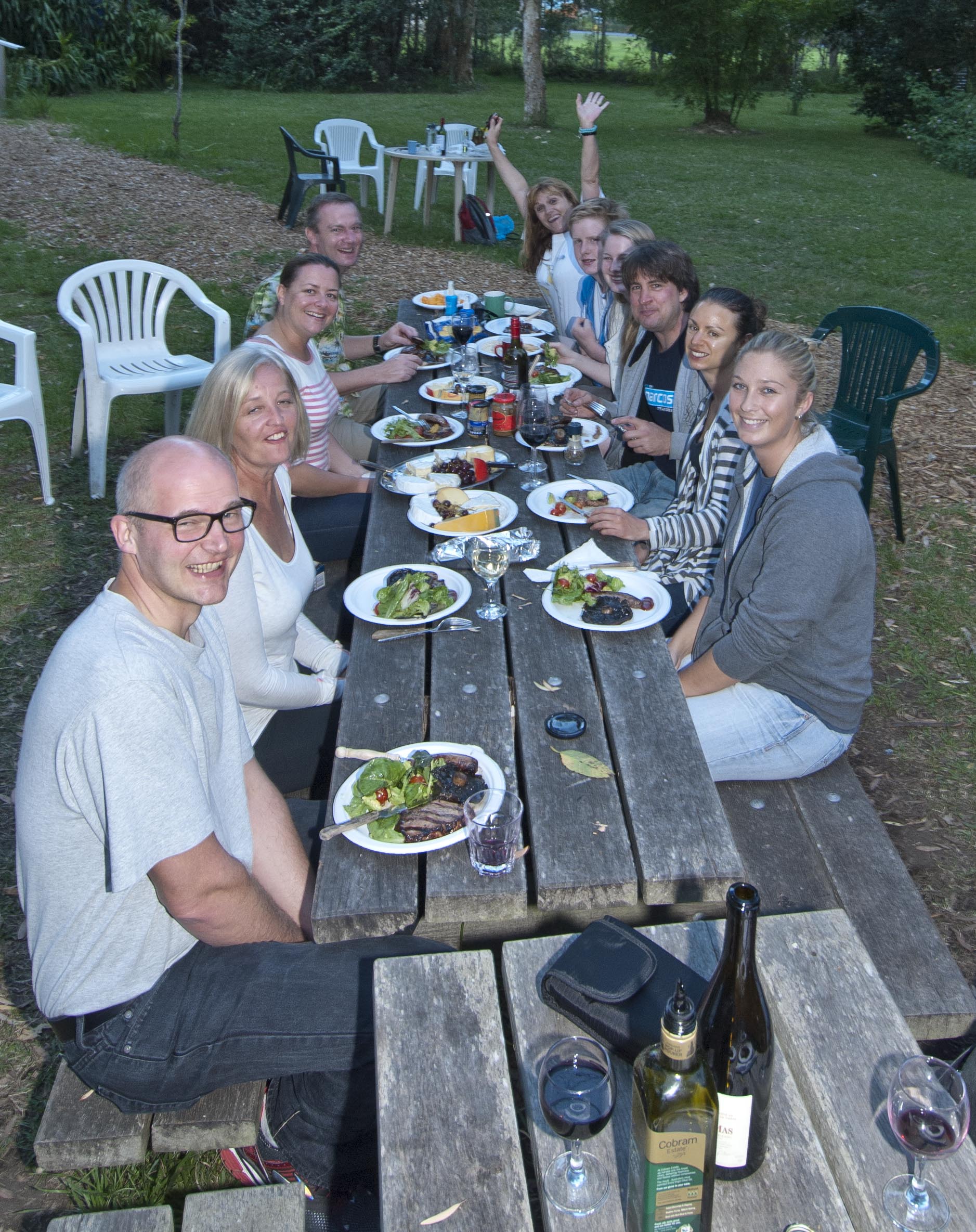 Our photo workshop participants enjoy an evening of wine, food and fun.