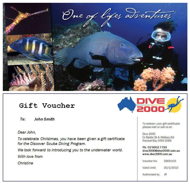 PADI Open Water Diver Course Gift Voucher