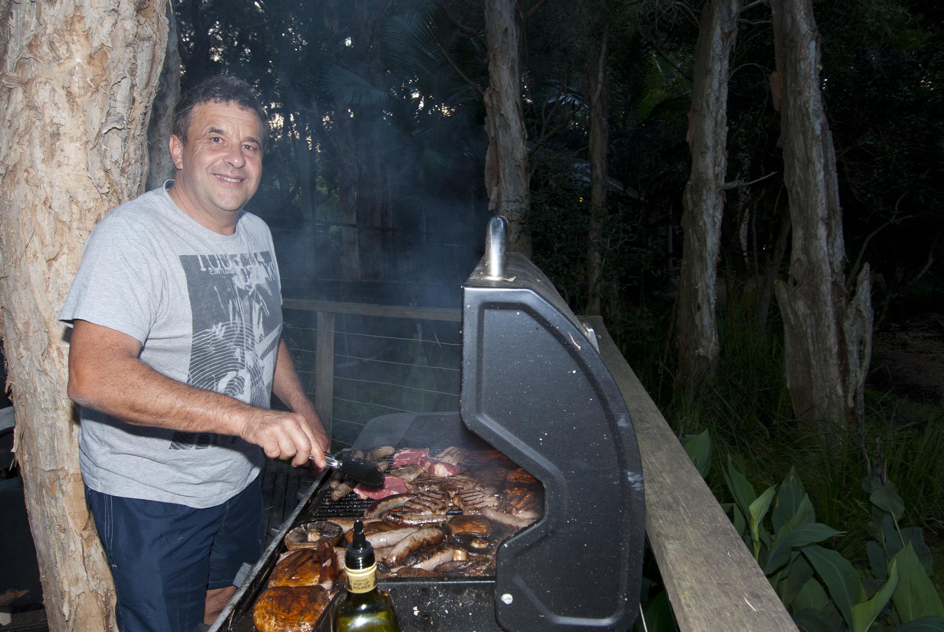 Master Chef John Olewicz managing the Saturday Night BBQ